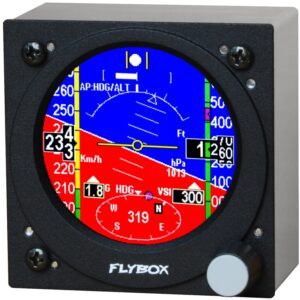 Oblò(Standard) – EFIS FlyBox 80 mm con AHRS, HSI e G-Meter