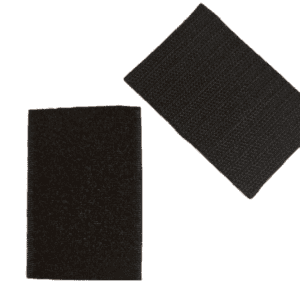 Coppia di fasce elastiche nere per esercizi fitness e riabilitazione.