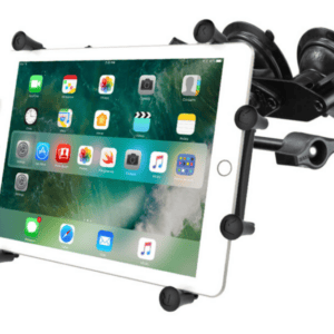 Supporto universale per tablet con ventosa e sistema Twist-Lock.